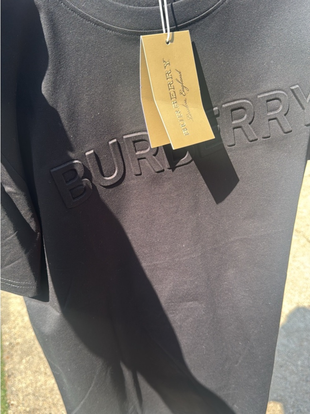 Burberry Black Embossed Logo Crewneck Tee